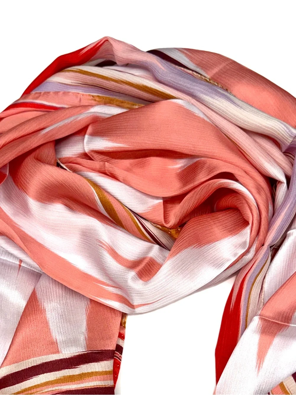 MISSONI Pink Multi Colored 100% Silk Scarf NWT